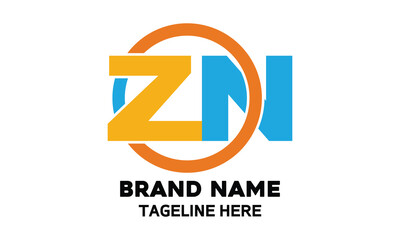Modern ZN Letter Logo with Colorful Circular Design