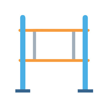  Durable Gymnastics Parallel Bars for Strength Training. Design of Fitness and Gym Icons.