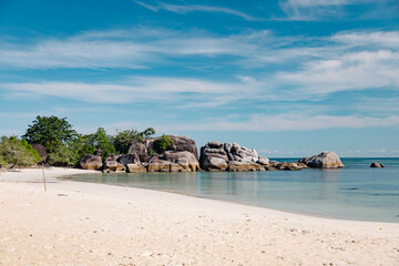 rocky tropical beach in south sumatera