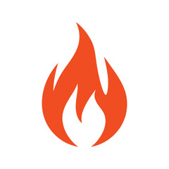Fire flame vector icon set for hot, burn, and danger illustrations fire symbol sign icon vector illustration on white background red color