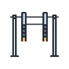  Dynamic Multi-Grip Bar Icon. Design of Fitness and Gym Icons.