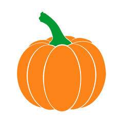 Pumpkin Fruit Icon for Halloween or Thanksgiving colored flat vector icon for apps and websites