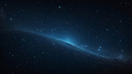 Obraz premium Space Nebula with Deep Blue Galaxy Starfield.