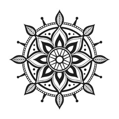 Circular pattern in the form of a mandala. Henna tatoo mandala. Mehndi style. Decorative pattern in oriental style. Coloring book page