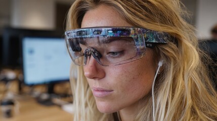 Emotion-adaptive AI wearable glasses auto-adjusting tint and brightness using user brainwave signals and real-time emotional state analysis feedback