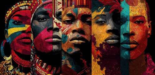 Multi cultural immigration and multiculturalism as a celebration of diverse cultures and diversity or African black pride as a multicultural social unity with people of different races united .