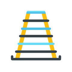  Heavy-Duty Resistance Training Ladder for Speed. Design of Fitness and Gym Icons.