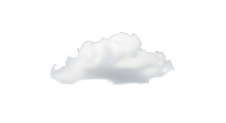 Single fluffy cloud isolated PNG with Transparent Background