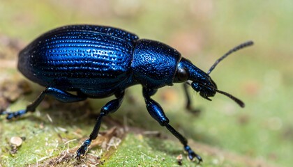 Blue Weevil on a Leaf