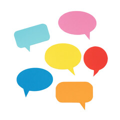 Colorful speech bubbles assortment isolated PNG with Transparent Background