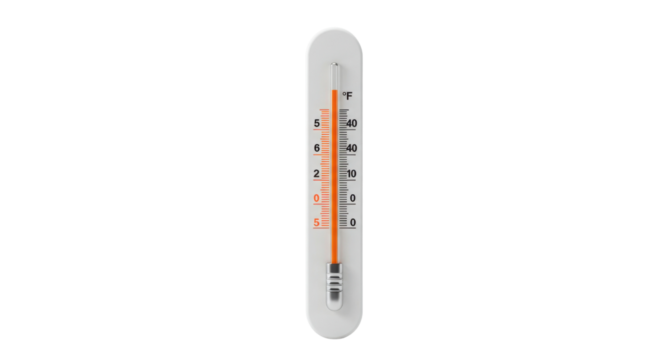 Thermometer showing high temperature isolated PNG with Transparent Background