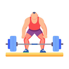 Fototapeta premium Dynamic Weightlifting Deadlift Blocks Icon. Design of Fitness and Gym Icons.