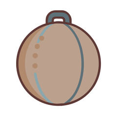  Durable Weighted Training Ball Icon. Design of Fitness and Gym Icons.