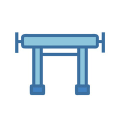  Shoulder Press Bar for Strength Training. Design of Fitness and Gym Icons.