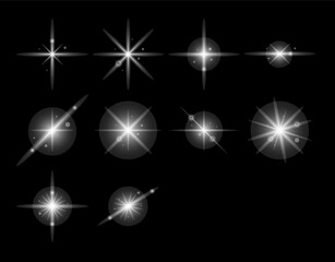 Minimal sparkle starburst with soft glow on black background.