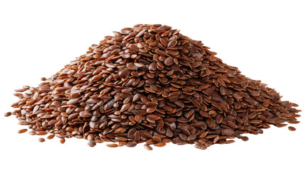 Flax Seeds Heap Spread Slightly Wide on Transparent Background

