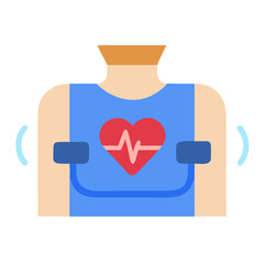  Adjustable Heart Rate Chest Strap for Optimal Performance. Design of Fitness and Gym Icons.