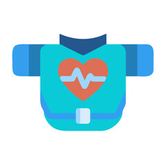 Fototapeta premium Effective Heart Rate Chest Strap for Fitness Monitoring. Design of Fitness and Gym Icons.