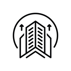 Black line icon for infrastructure growth