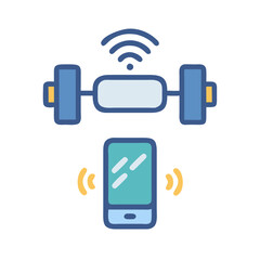  Innovative Weightlifting Sensor Icon. Design of Fitness and Gym Icons.