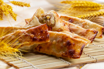 Delicious pork-filled potstickers