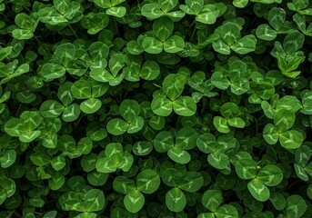 Obraz premium Vibrant Green Clover Leaf Background Texture