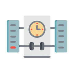  Fitness Wall-Mounted Timer Icon for Training. Design of Fitness and Gym Icons.