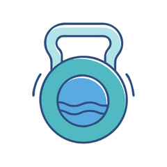  Fitness Water-Filled Kettlebell Icon for Strength. Design of Fitness and Gym Icons.