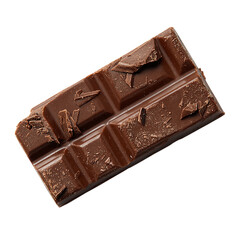 Chocolate bar piece on transparent background