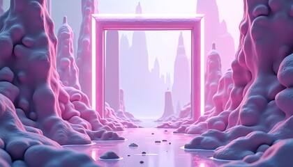 abstract fractal background with blue glass