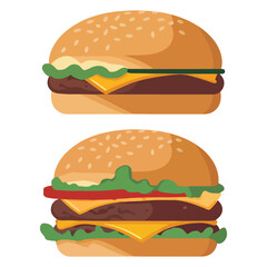 Different Sizes of Burgers from Classic to Extra Large Illustration