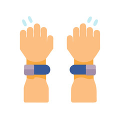 Obraz premium Dynamic Weightlifting Wrist Cuffs Icon. Design of Fitness and Gym Icons.