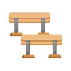  Innovative Wooden Parallettes Icon. Design of Fitness and Gym Icons.