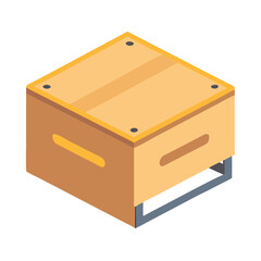  Innovative Wooden Jump Box Icon. Design of Fitness and Gym Icons.