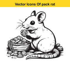 Pack Rat Black and White Line Art – Bold Desert Cartoon Vector for Tracing and Coloring
