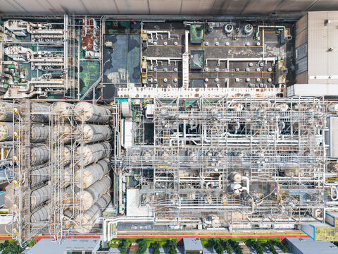 Aerial Industrial Chemical Processing Plant Complex View