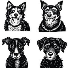 Foreigner Dog Vector Silhouette Bundle Collection. Dog Vector