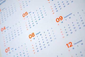 calendar page date background business planning appointment meeting concept