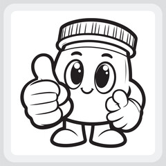 Cute Cartoon Jar Giving a Thumbs Up