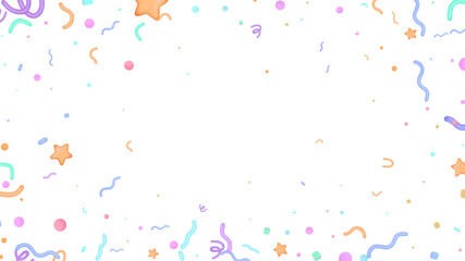 Party Confetti Set Isolated on White. Elements in Various Shapes. Party, Holyday, Surprise or Birthday Events. Vector Illustration