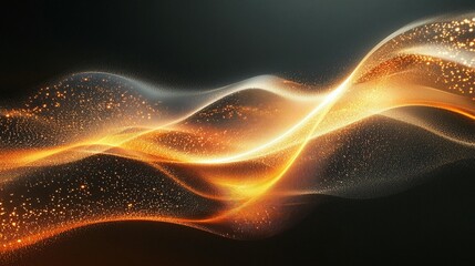 Golden Particle Wave Abstract