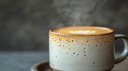 Steaming Cup of Latte Art