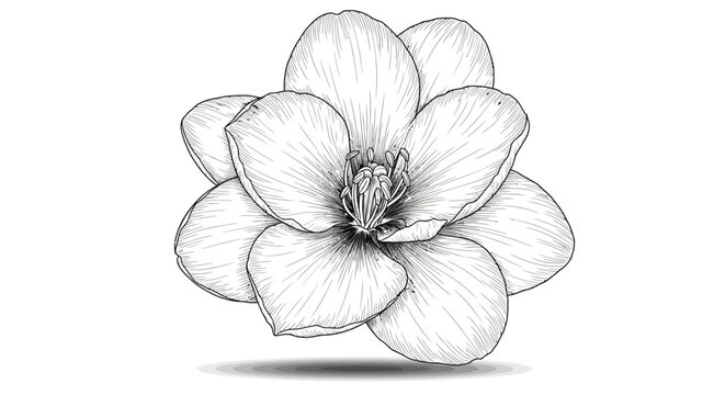 Vector Isolated Alcatraz Flower Blossom – Black and White Contour Line Drawing of Calla Lily