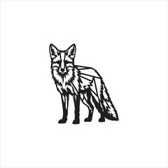 Obraz premium Geometric Fox Line Art – Modern Wild Animal Vector Design