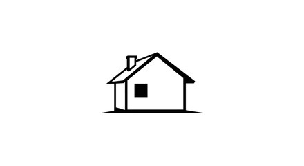 Vector Silhouette of House – Black Outline Casa Icon for Architecture and Home Design