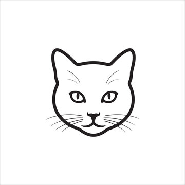 recommend clip art: Simple Cat Face Line Art – Minimalist Feline Head Vector Drawing