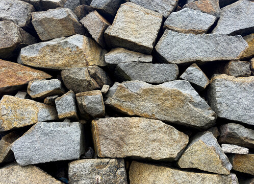 Pile of Stone wall Breakwater Background 