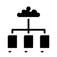 Obraz premium cloud library glyph icon