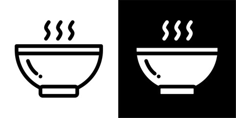 Steaming Hot Bowl Icon: Representing Warm Food, Soup, or Beverages for Restaurants & Comfort Food
