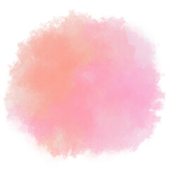 オレンジとピンクのまるい水彩